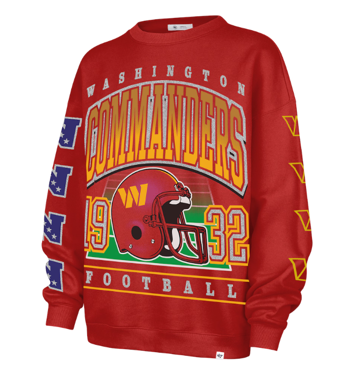 Washington Commanders '47 Women's Go Big Oversized Pullover Sweatshirt - Burgundy