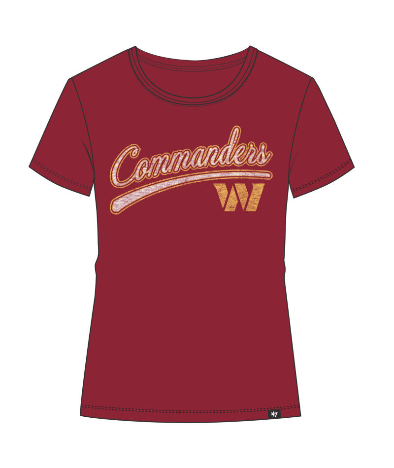 Washington Commanders '47 Women's Tail Sweep T-Shirt- Mission Red