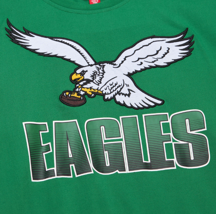 Philadelphia Eagles Mitchell & Ness Legendary Vintage All Over Logo Long Sleeve Shirt
