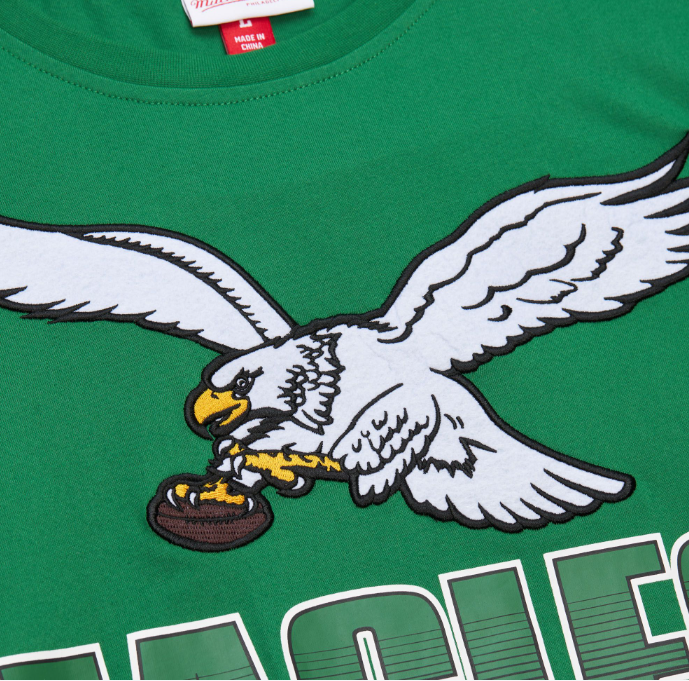 Philadelphia Eagles Mitchell & Ness Legendary Vintage All Over Logo Long Sleeve Shirt