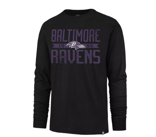 Baltimore Ravens '47 Flint Black Wide Out Franklin Men's Long Sleeve Shirt