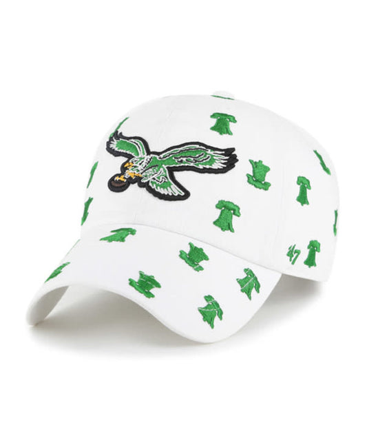 Philadelphia Eagles '47 White Confetti Women's Clean Up Adjustable Hat