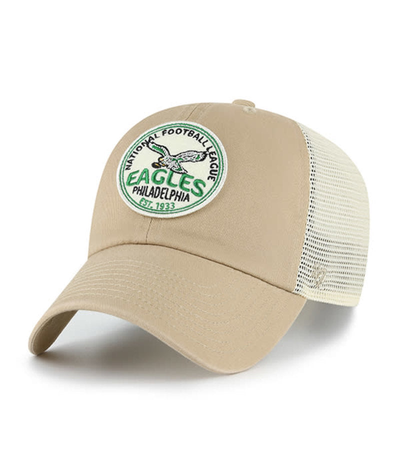 Philadelphia Eagles'47 Khaki Felton Trucker Mesh Relax Fit Clean Up Hat