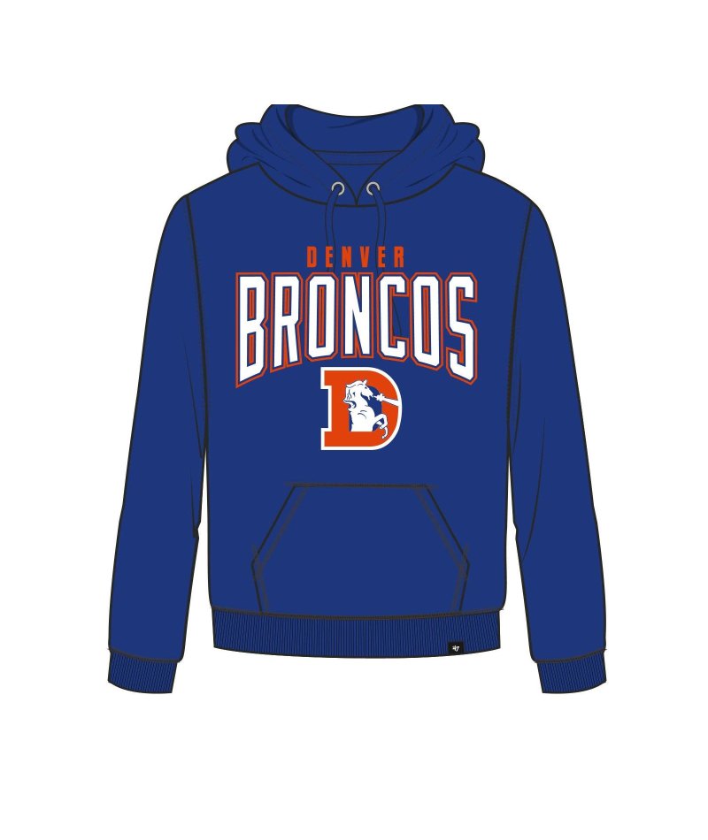 Denver Broncos '47 Elements Arch Headline Men's Hoodie- Royal Blue