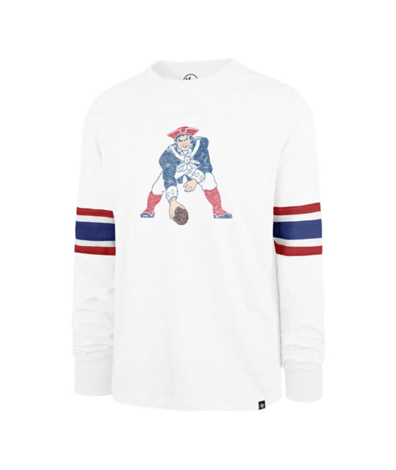 New Englad Patriots '47 Brand Double Header Long Sleeve Shirt- White