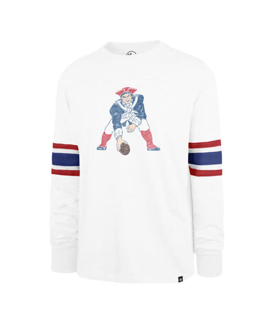 New Englad Patriots '47 Brand Double Header Long Sleeve Shirt- White