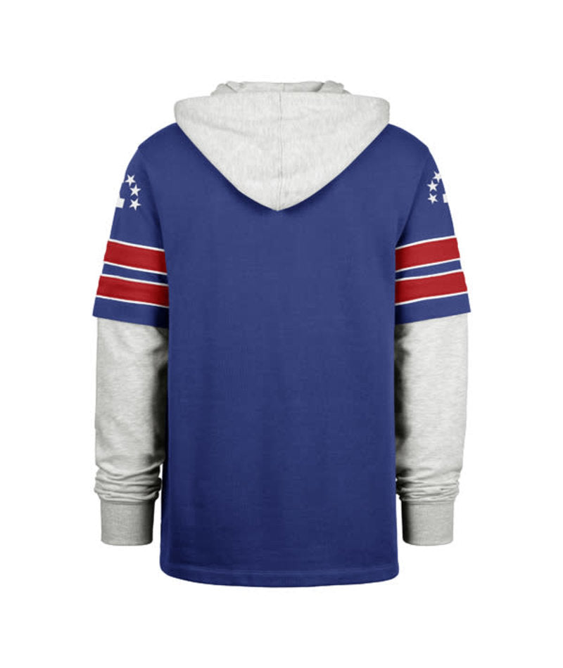 New England Patriots '47 Brand Double Header Blitz Hoodies- Blue