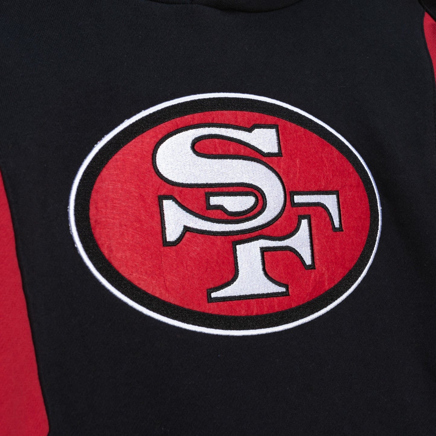 San Francisco 49ers Mitchell & Ness Color Block 2.0 Fleece Hoodie - Black/Garnet
