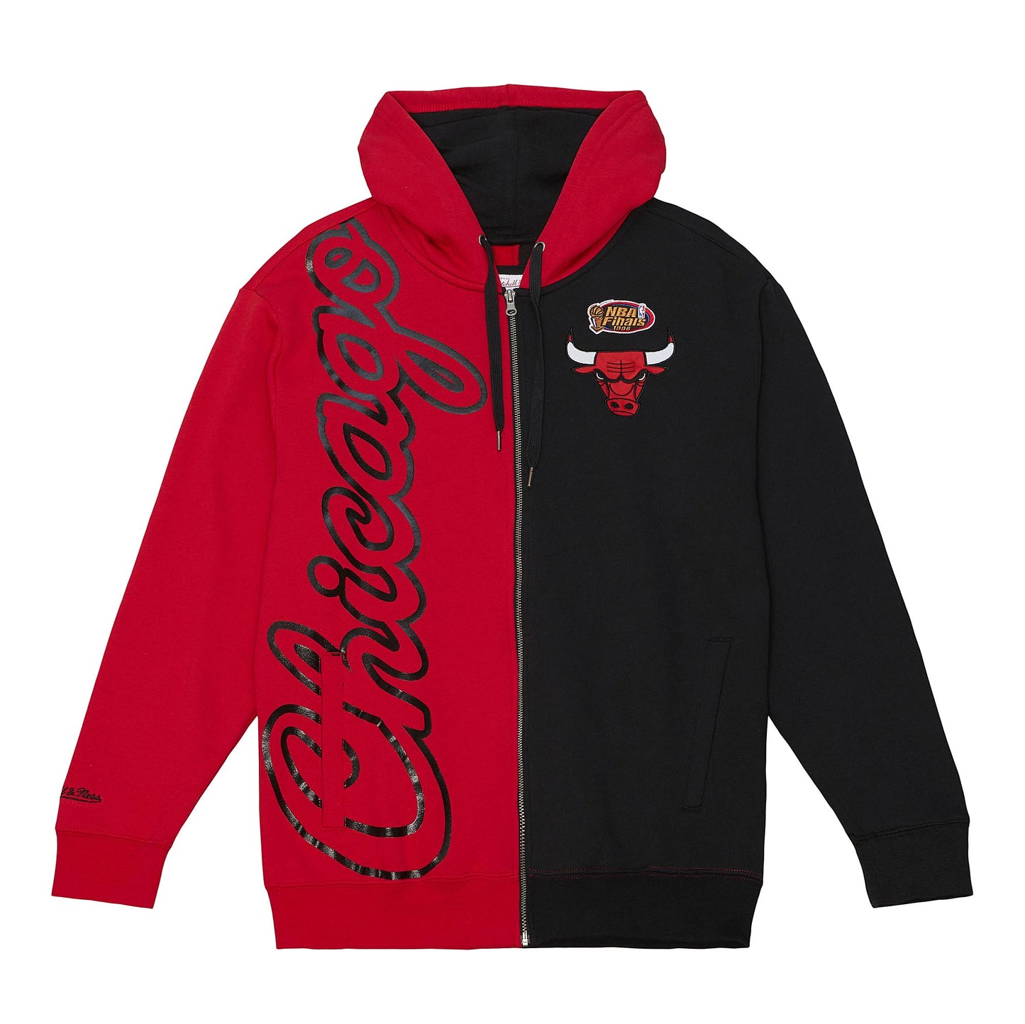 Chicago Bulls Mitchell & Ness Color Block Men's  Full Zip Hoody - Black/Red