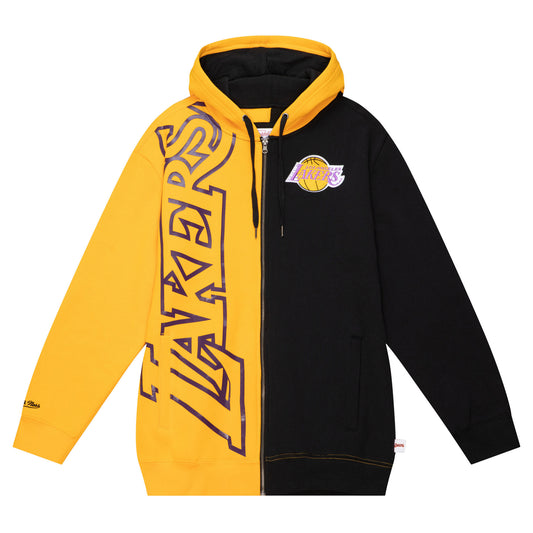 Los Angeles Lakers Mitchell & Ness Color Block Men's  Full Zip Hoody - Black/Gold