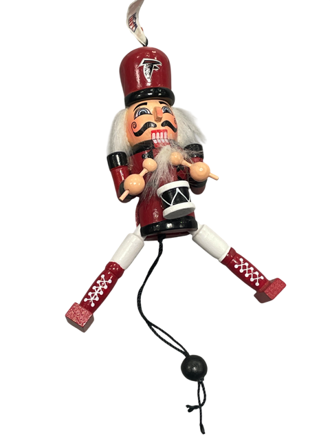 Atlanta Falcons Pull String Wood Nutcracker Ornament