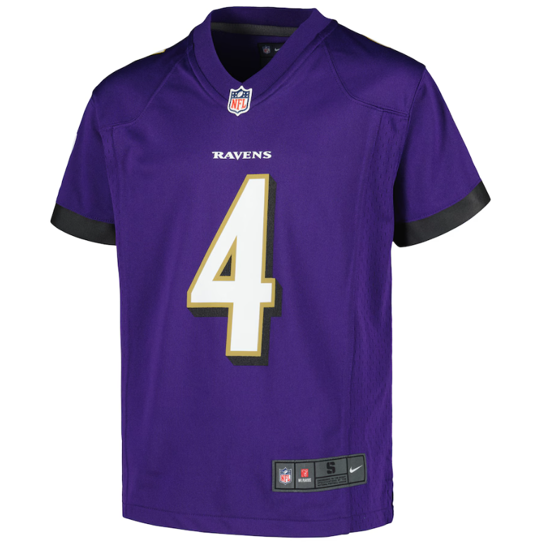 Baltimore Ravens Nike #4 Zay Flowers Pre-school Kids Jersey- Purple