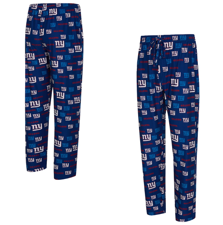 New York Giants  Concept Sports Men's Mosica All Over Print Sleep Pants