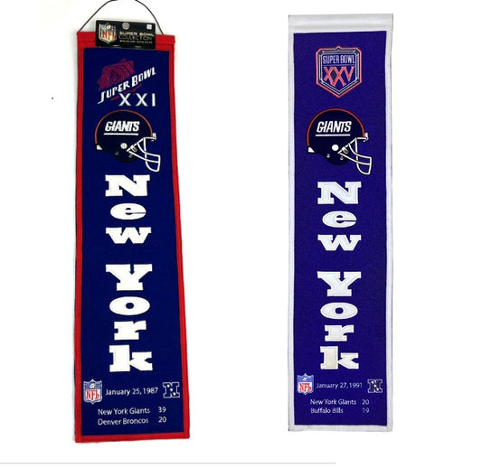 New York Giants 8 X 32 Super Bowl Champions Heritage Banner