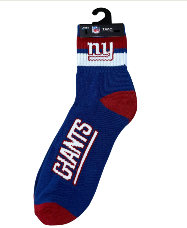 New York Giants For Bare Feet TMC Stripe Socks- Large