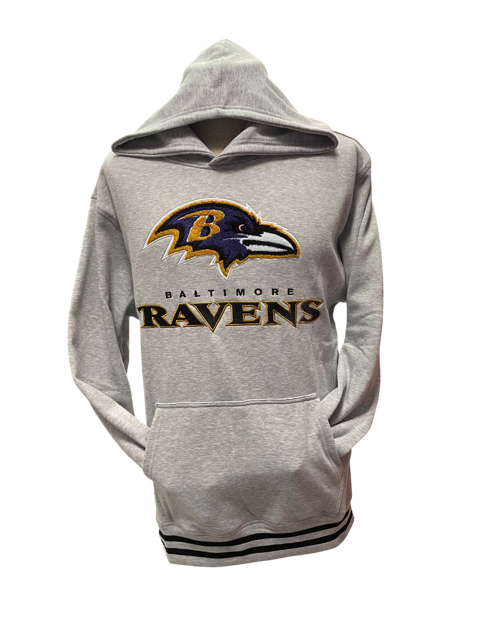 Baltimore Ravens Ultra Game Pullover Hoodie-Gray