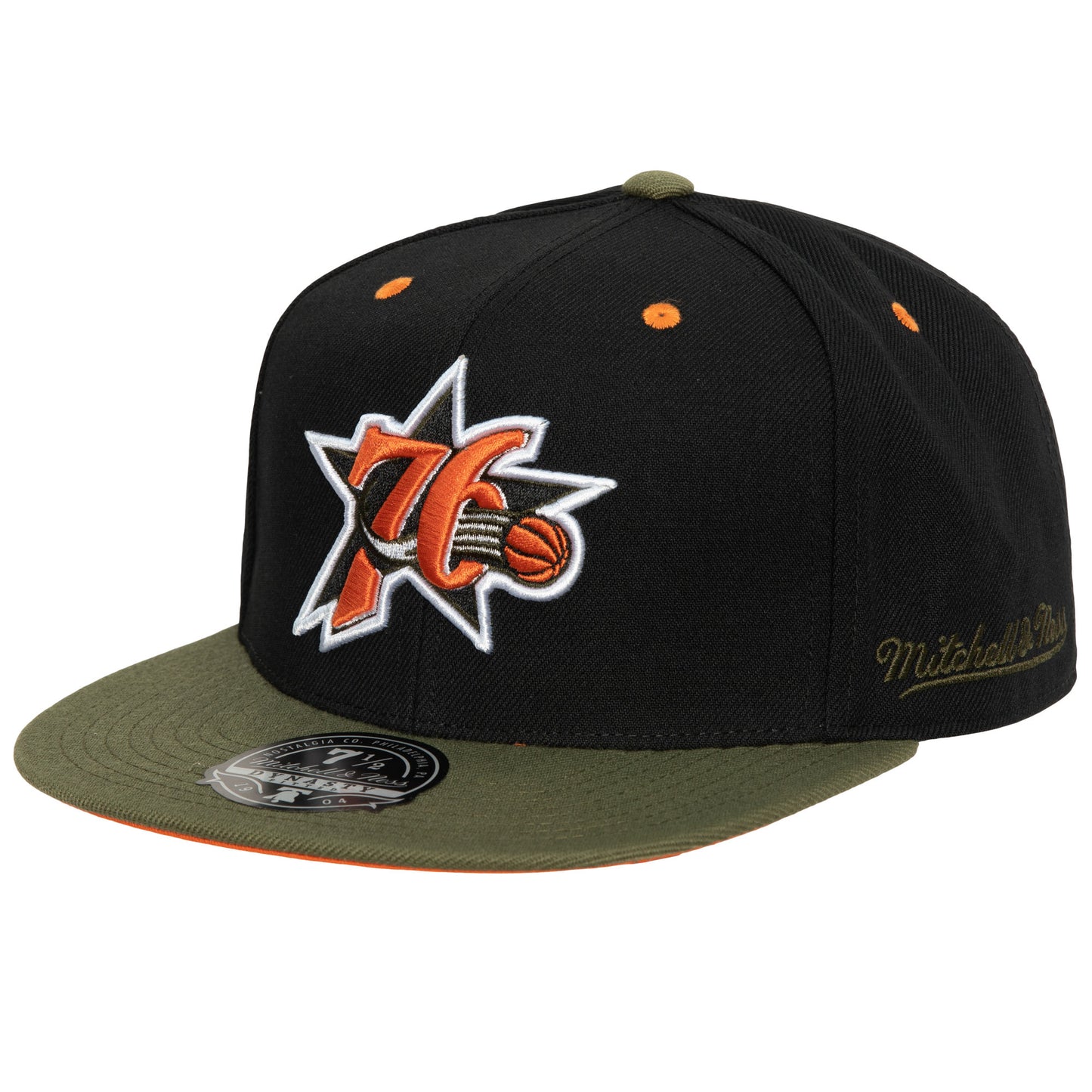 Philadelphia 76ers Mitchell & Ness Flight Script Fitted Hat