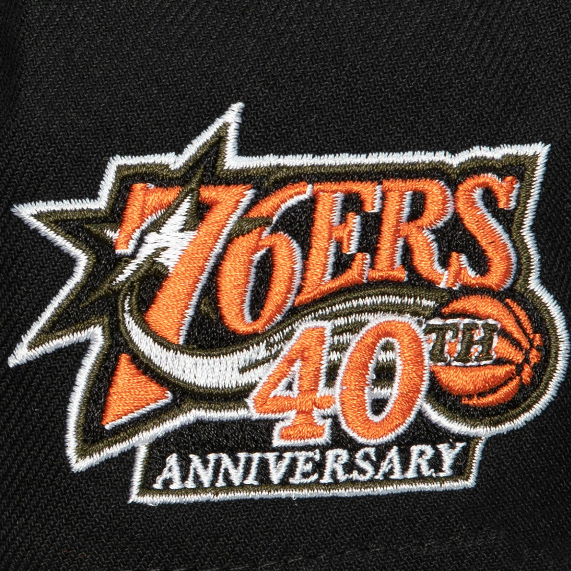 Philadelphia 76ers Mitchell & Ness Flight Script Fitted Hat