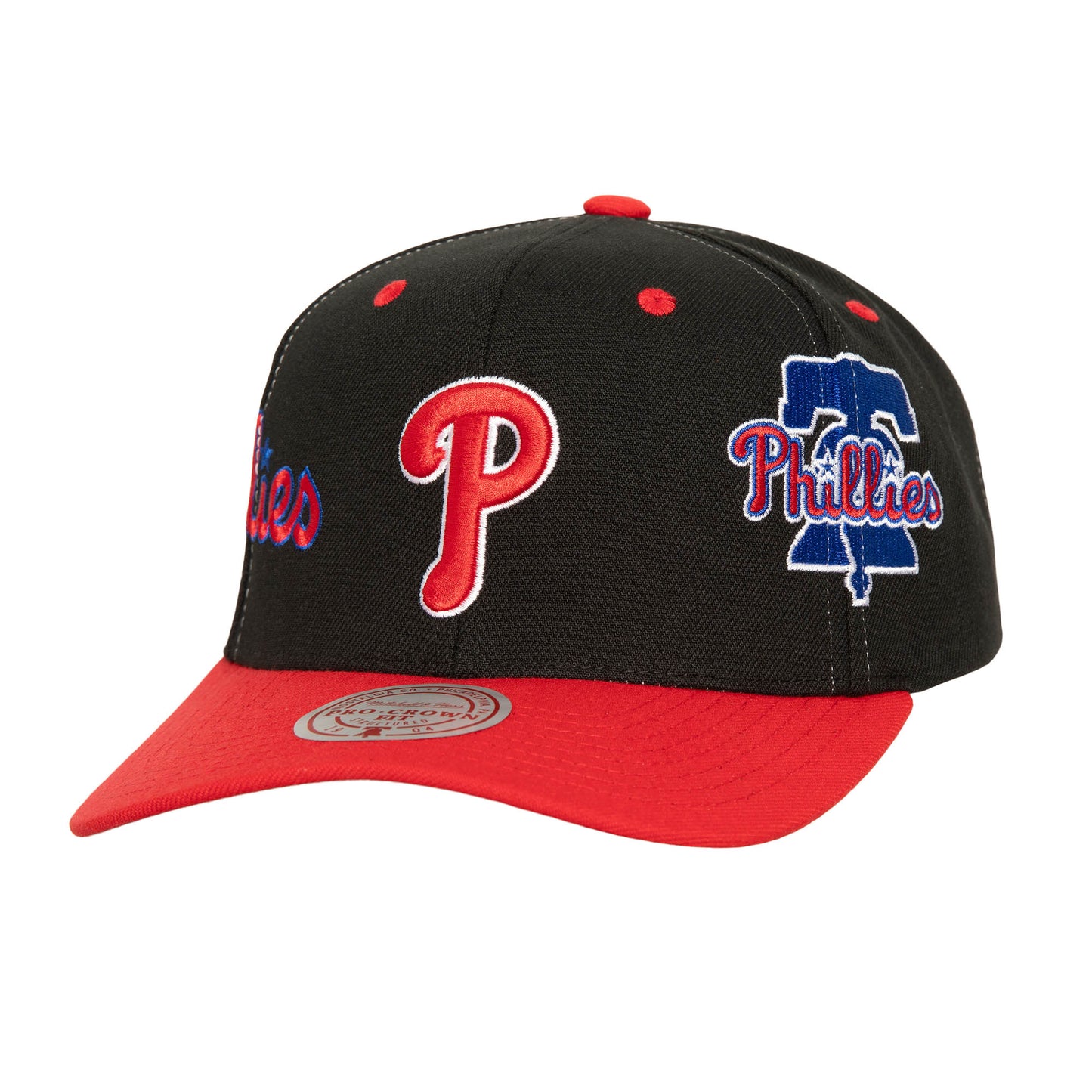 Philadelphia Phillies Mitchell & Ness Over Bite Pro Crown Snapback Hat