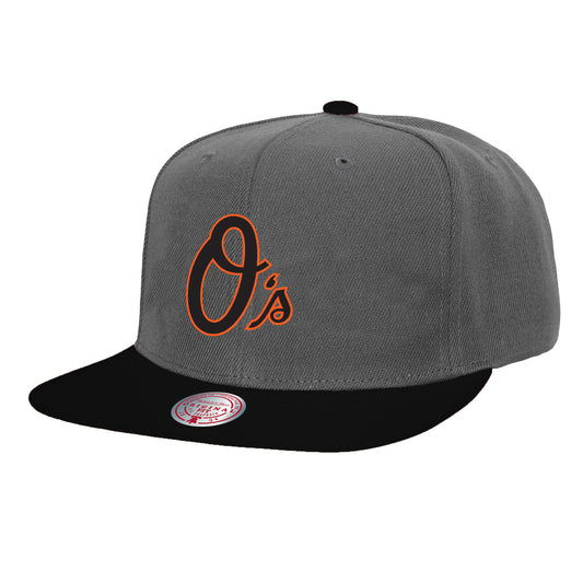 Baltimore Orioles Mitchell & Ness Storm Front Snap Back Gray Hat