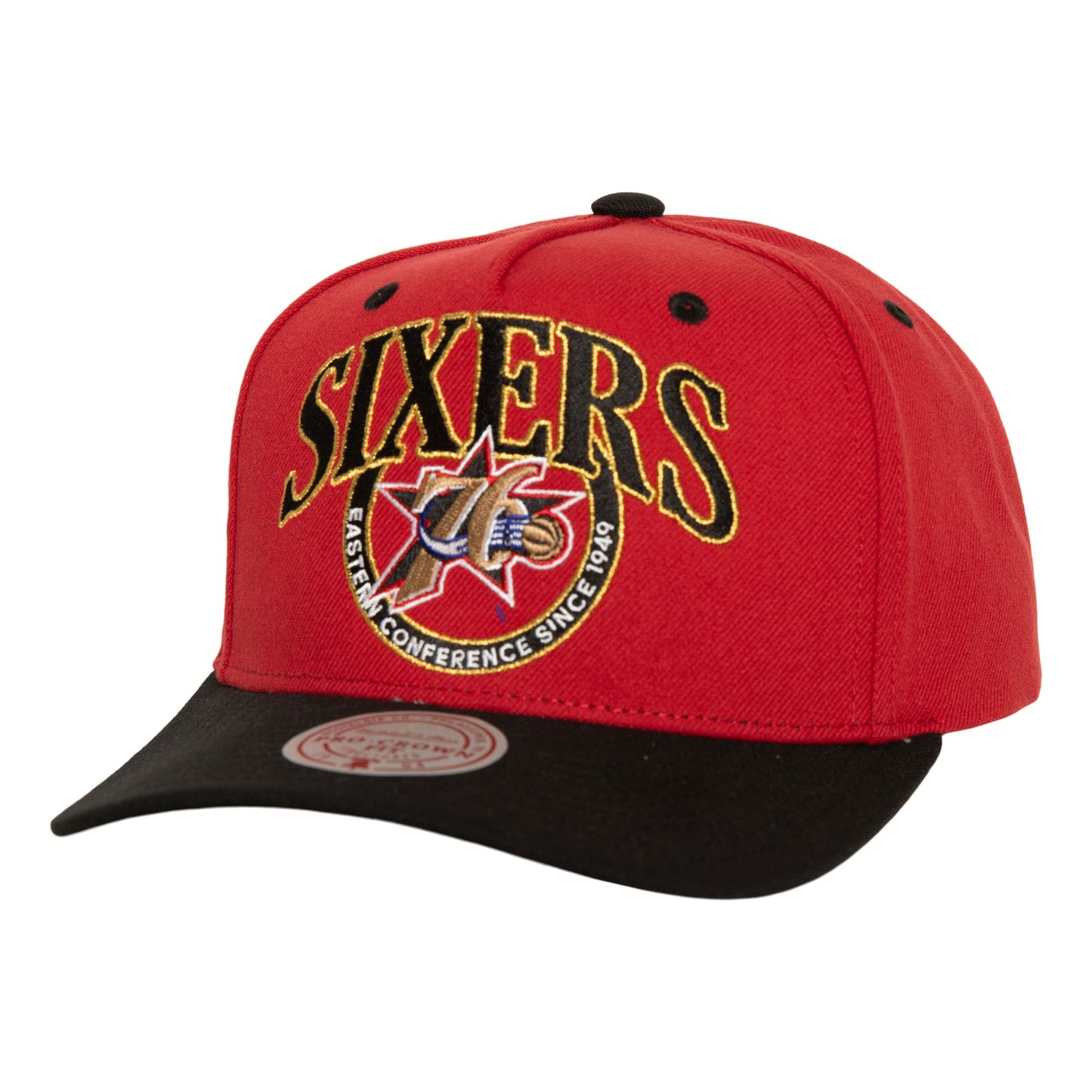 Philadelphia 76ers Mitchell & Ness Crown Jewels Pro Snapback Hat