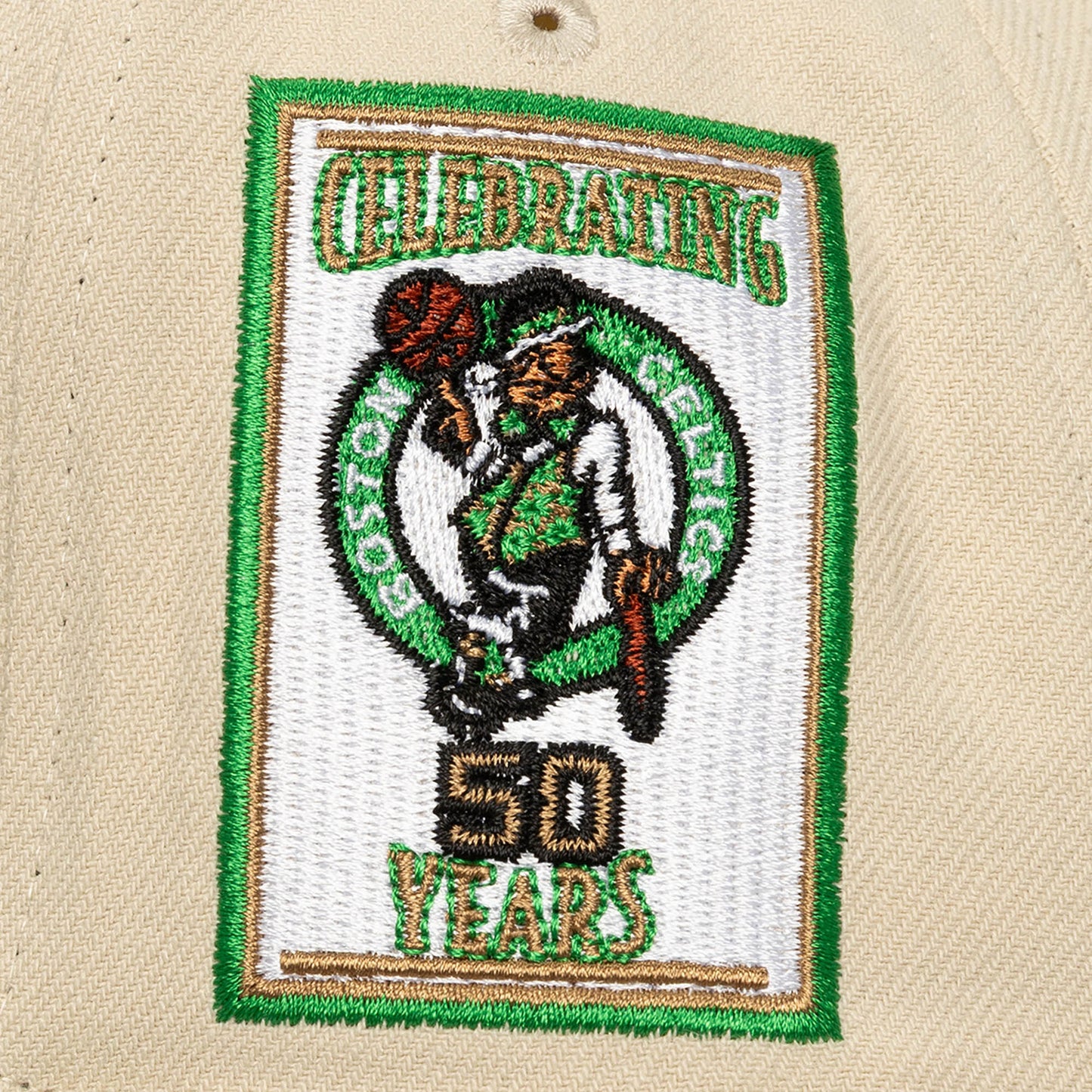 Boston Celtics Mitchell & Ness Across The Board Cream Snapback