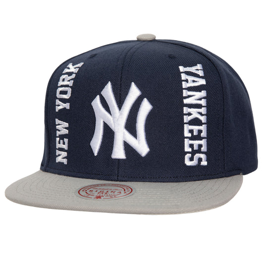 New York Yankees Mitchell & Ness Banner Snapback Hat-Blue