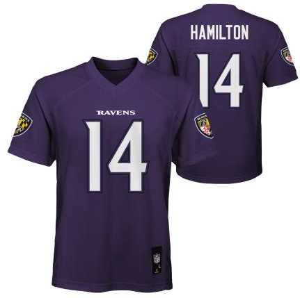 Baltimore Ravens Outerstuff #14 Kyle Hamilton Youth Mid Tier New Orchid Jersey