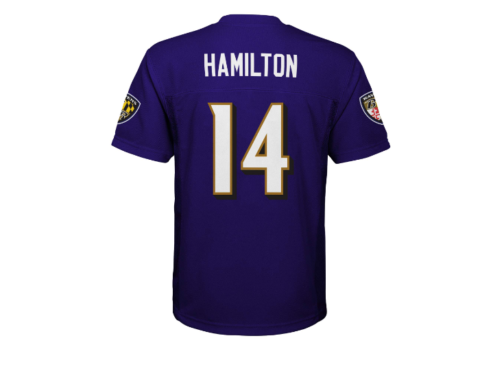 Baltimore Ravens Outerstuff #14 Kyle Hamilton Youth Mid Tier Purple Jersey