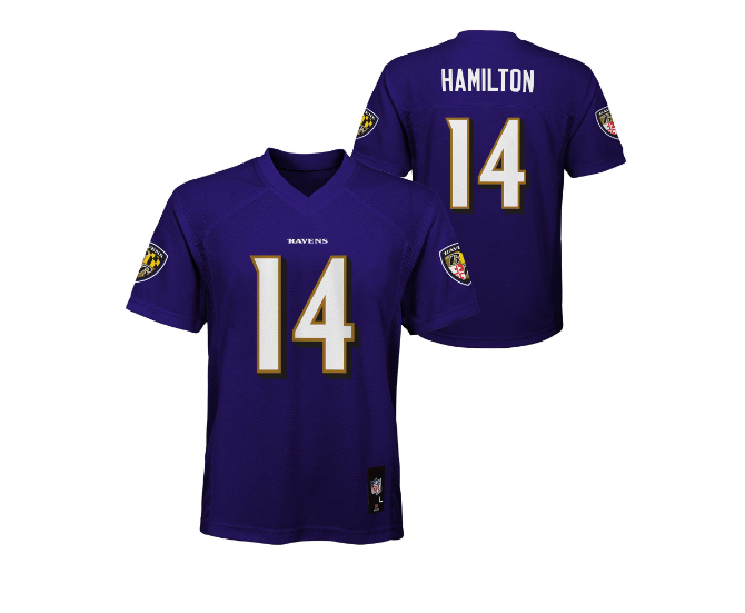 Baltimore Ravens Outerstuff #14 Kyle Hamilton Youth Mid Tier Purple Jersey