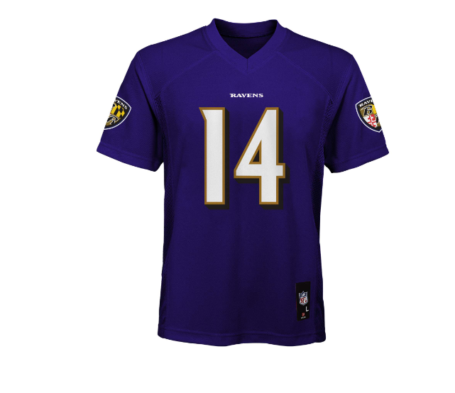 Baltimore Ravens Outerstuff #14 Kyle Hamilton Youth Mid Tier Purple Jersey