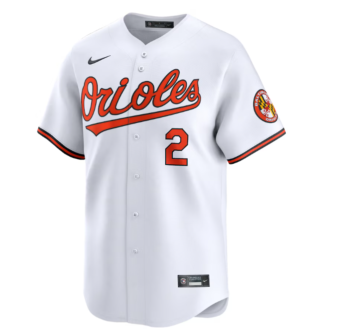 Baltimore Orioles Nike # 2 Gunnar Henderson Home Limited Mens Jersey - White