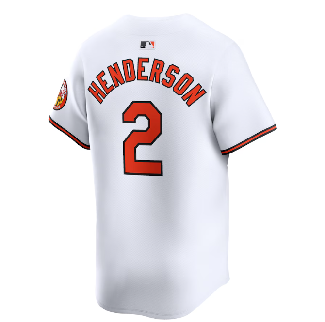 Baltimore Orioles Nike # 2 Gunnar Henderson Home Limited Mens Jersey - White