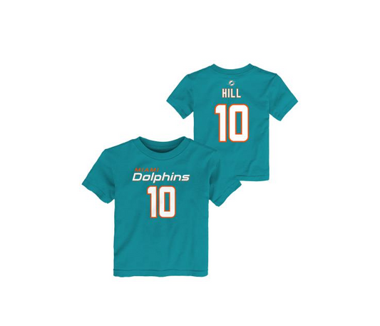 Miami Dolphins #10 Tyreek Hill Toddler Player T-shirt- Aqua