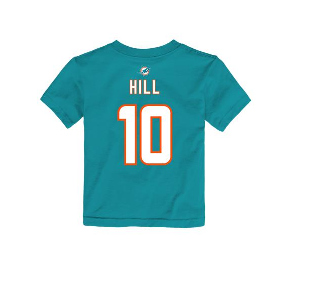 Miami Dolphins #10 Tyreek Hill Toddler Player T-shirt- Aqua