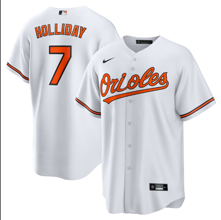 Baltimore Orioles Youth # 7 Jackson Holliday Home White Jersey