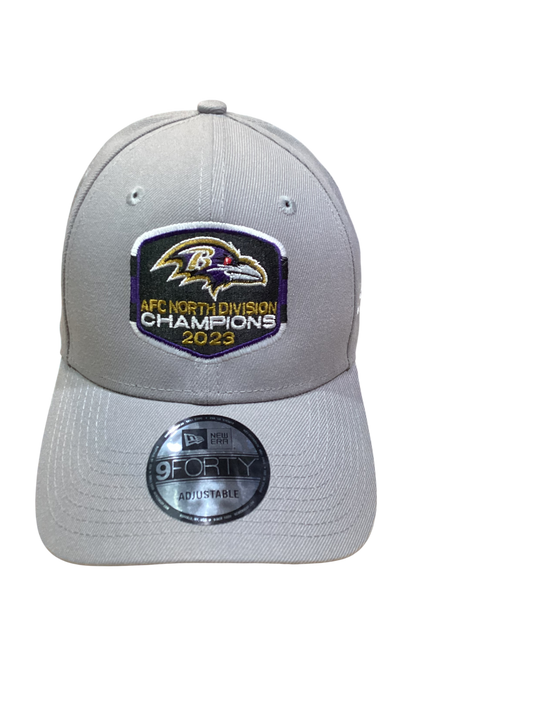 Baltimore Ravens 2023 Alt. AFC North Lockerroom Champions 9Forty Hat - Gray