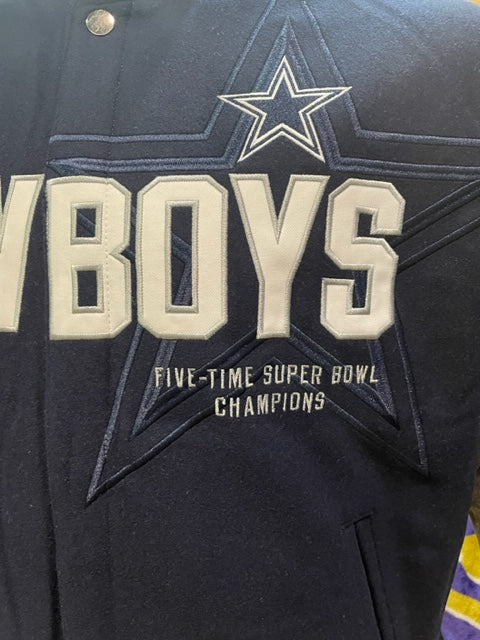 Dallas Cowboys JH Desgin 5 Time Commemorative Reversible Wool Nylon Men's Jacket