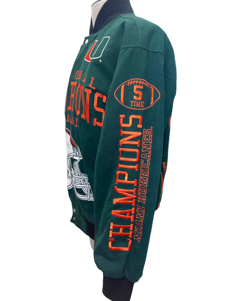 Miami  Hurricanes Franchise Club 5 Time Champions Twill Jacket