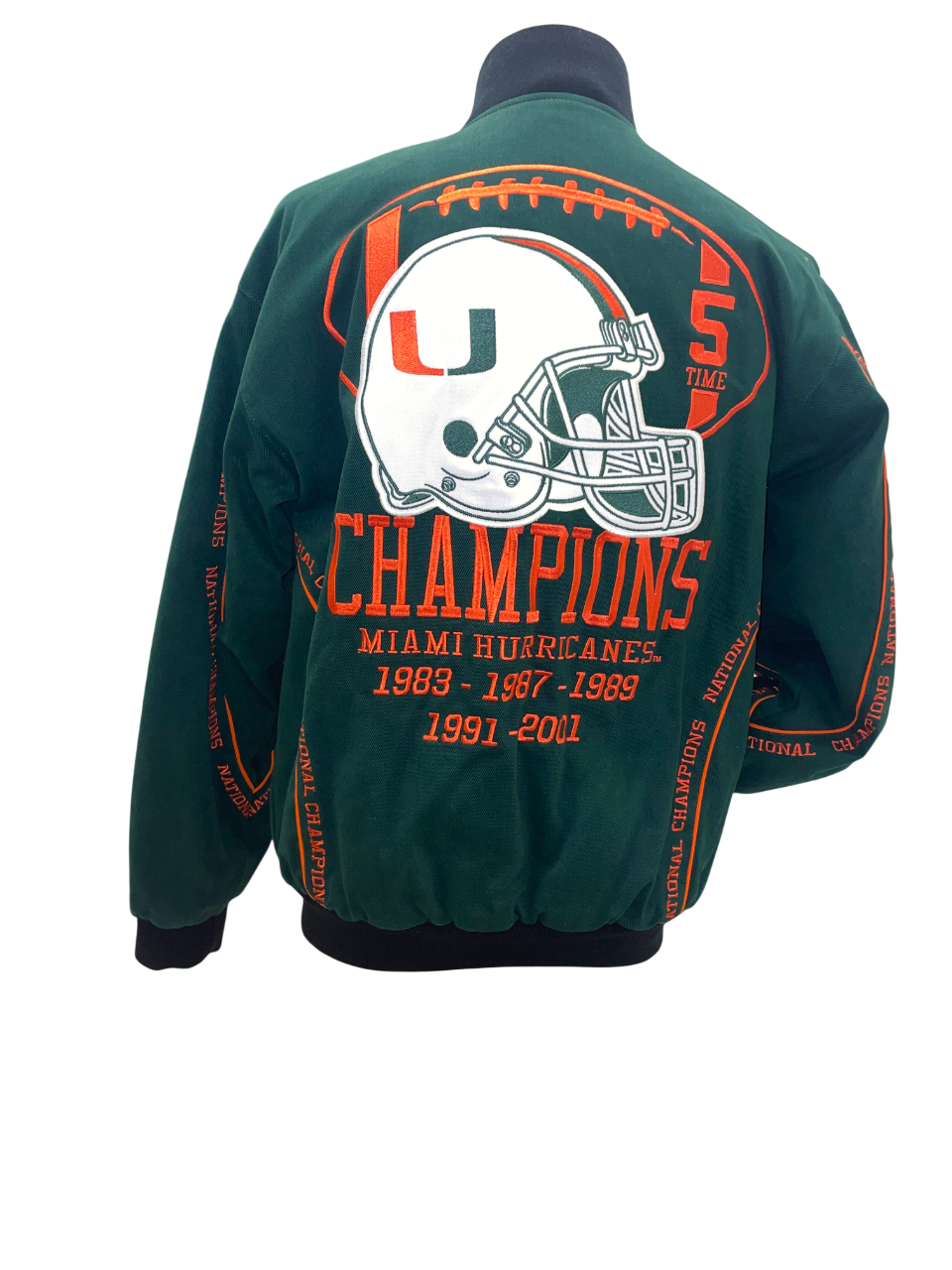 Miami  Hurricanes Franchise Club 5 Time Champions Twill Jacket