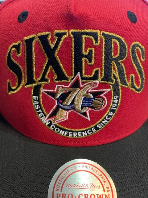Philadelphia 76ers Mitchell & Ness Crown Jewels Pro Snapback Hat