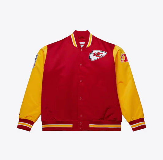Kansas City Chiefs Mitchell & Ness Heavyweight Prime Time Satin Jacket