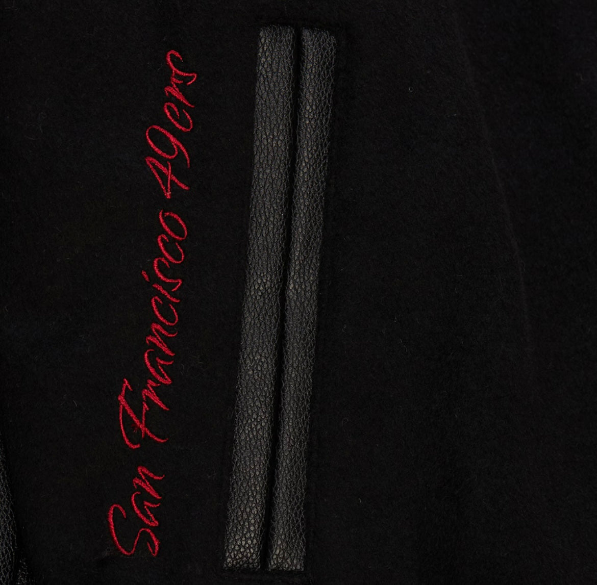San Francisco 49ers Mitchell & Ness Black Out Varsity Jacket