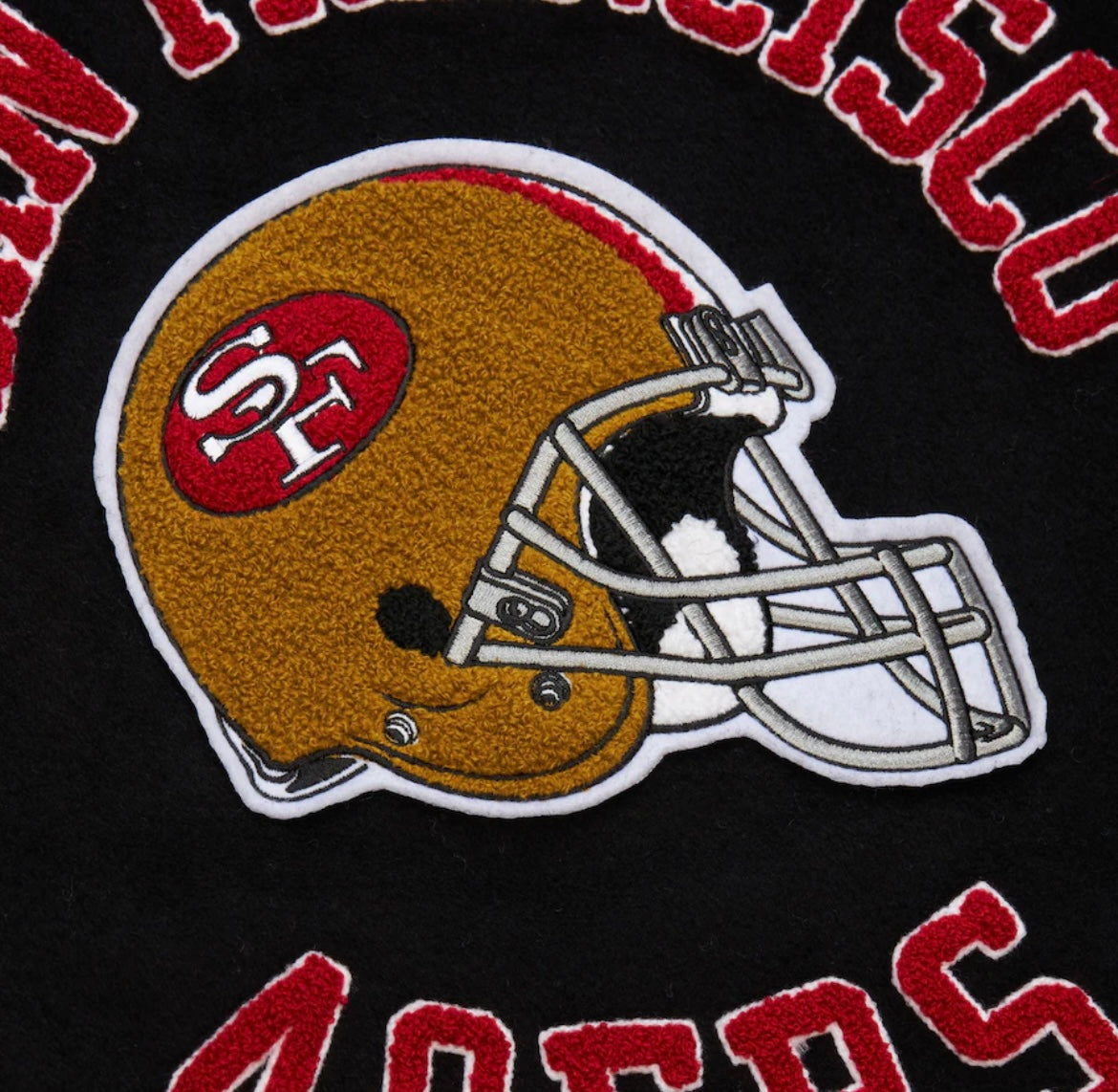 San Francisco 49ers Mitchell & Ness Black Out Varsity Jacket