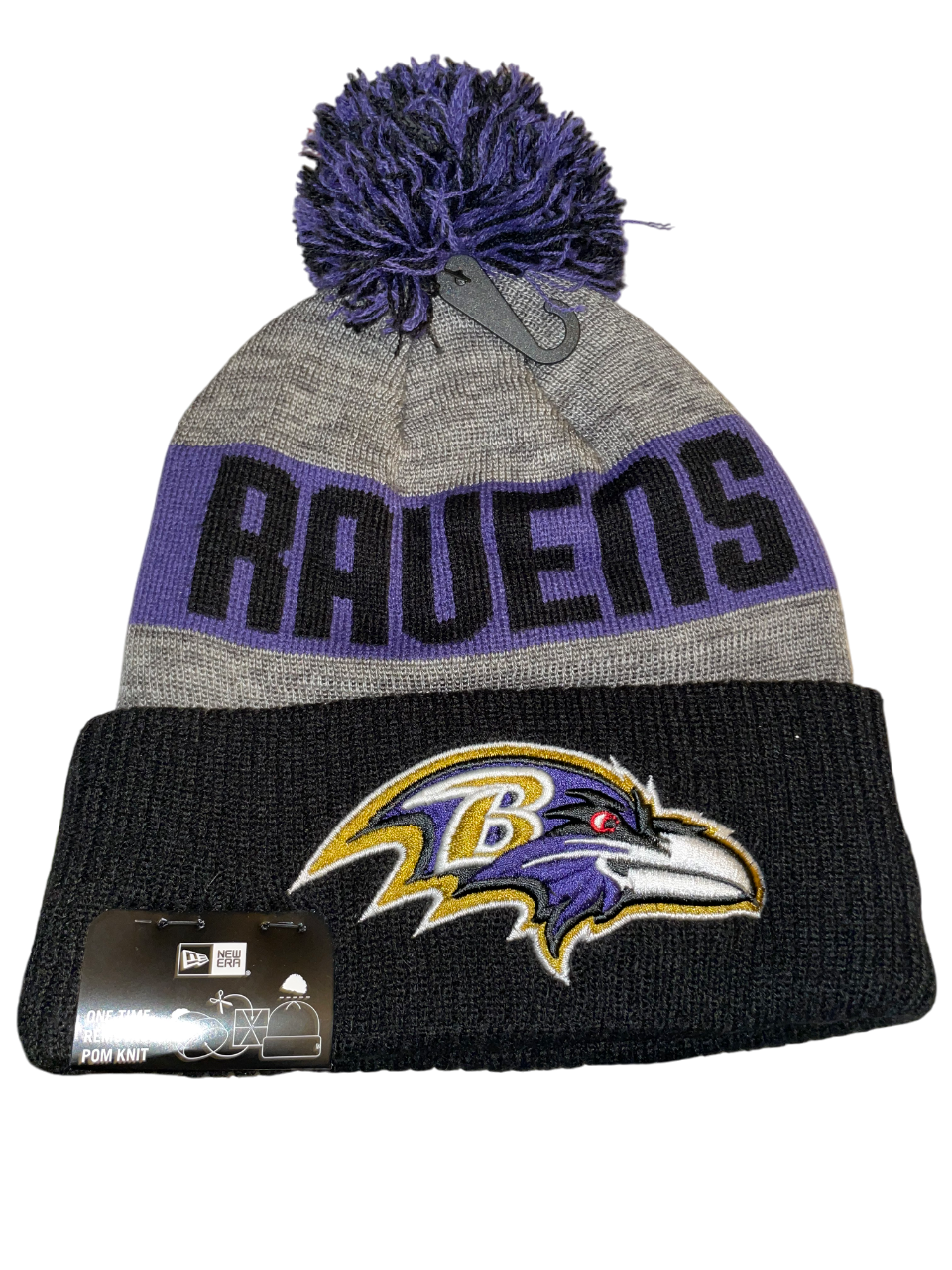 Baltimore Ravens New Era Penalty  Cuffed Knit Hat with Pom
