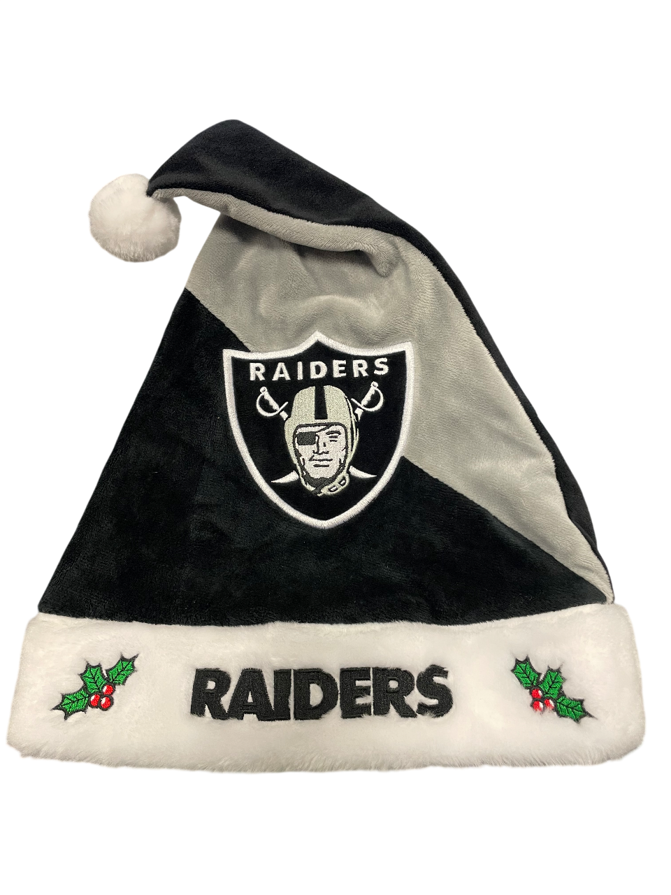 Las Vegas Raiders Team Multi Color Santa Hat - Black / Silver