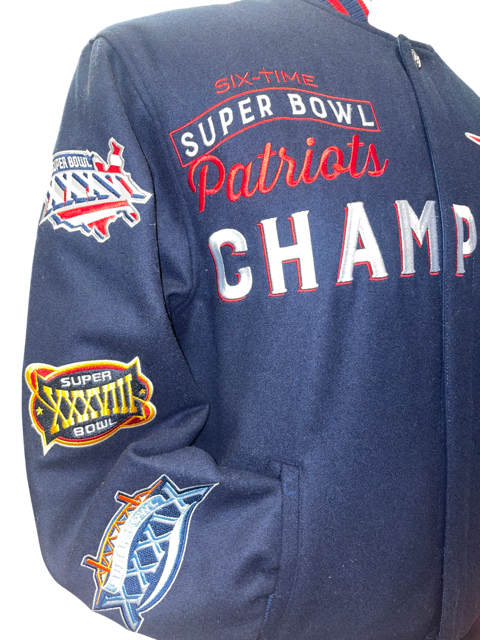 New England Patriots JH Design 6 Time Reversible Wool Varsity Jacket