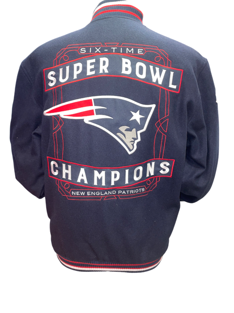 New England Patriots JH Design 6 Time Reversible Wool Varsity Jacket