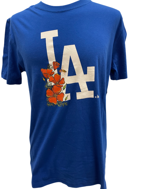 Los Angeles Dodgers New Era State Flower T-Shirt- Blue