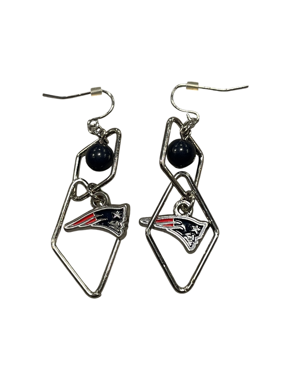 New England Patriots Diamond J- Hook Dangle Earring